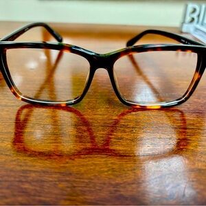 Stella McCartney Clear Lens Tortoise Shell Square Glasses